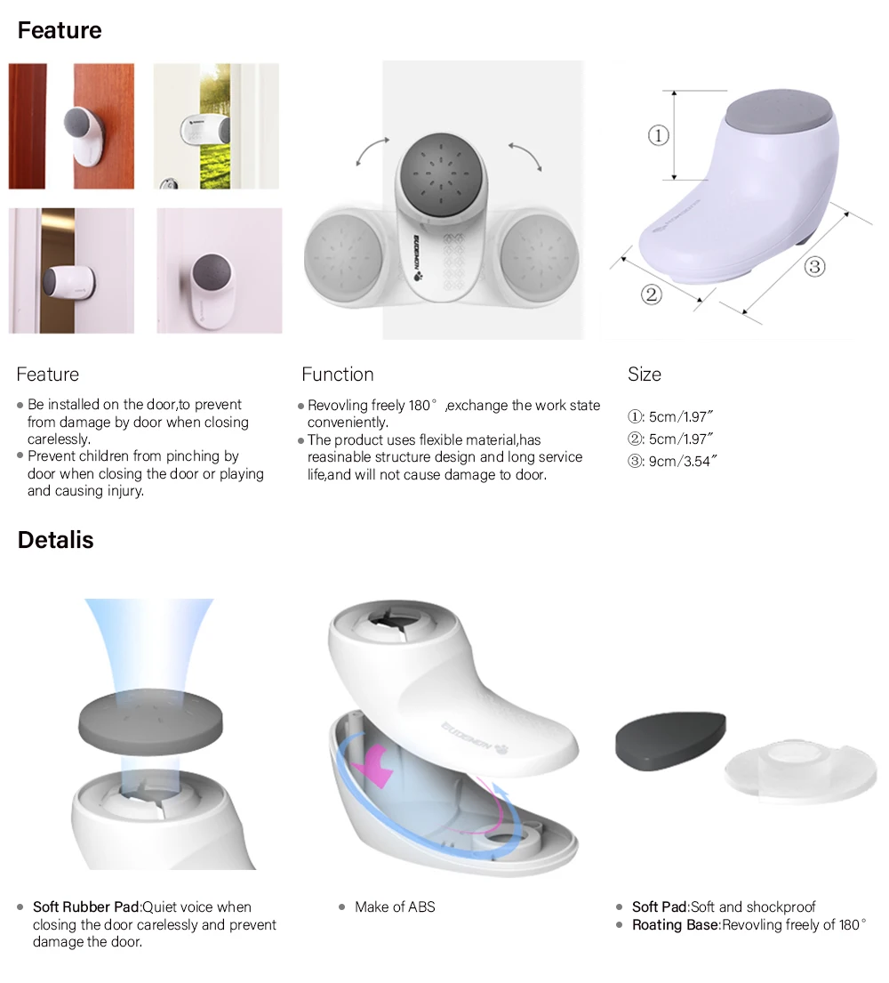 EUDEMON 2 шт./лот, вращающиеся дверные стопоры, Детская безопасность, защита для пальцев, защита от повреждений дверей для детей или домашних животных