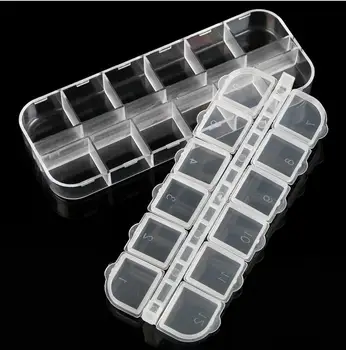 

1000pcs/lot Storage Box Case for False Nails Eyelashes Buttons Rhinestones Gems 12 Cell Jewlery Organizers 13x5x1. 2cm