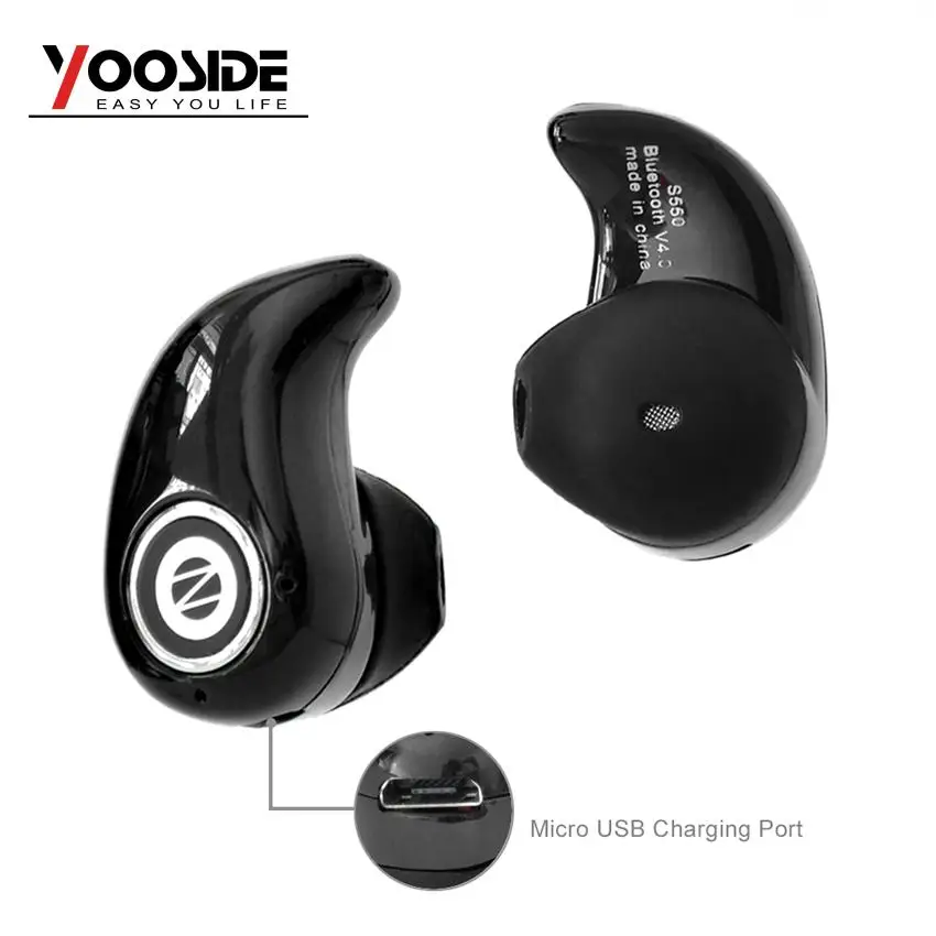 Bluetooth 4.0 Wireless Mini Invisible Earbud Headset with Mic Support