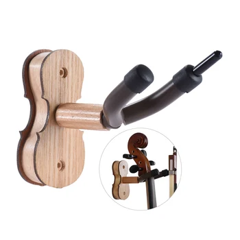 

Hardwood Violin Hanger Hook Violin Stand Holder with Bow Holder for Home & Studio Wall Mount Use Burlywood Color