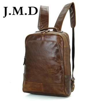

J.M.D 2019 New Arrival 100% Classic Leather Travel Bags Cowboy Genuine Leather Men's Trendy Backpacks Shoulder Bag 7347