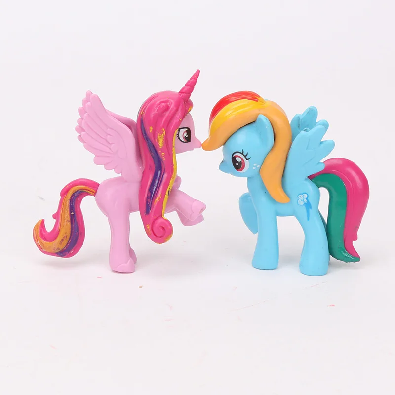 Игрушки My Little Pony, 13 шт., 5,5-8 см, пони, ПВХ, фигурки, радуга, тире, сумеречные Искорки, дракон, принцесса, Селестия, куклы