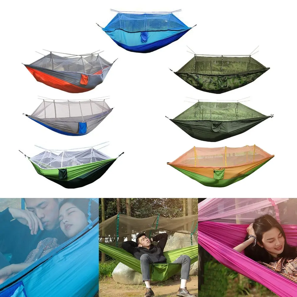 

Camping Mosquito Net Hammock Kit Portable Lightweight Parachute Nylon for Outdoors Backpacking Survival or Travel
