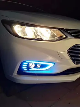 

eOsuns led drl daytime running light for chevrolet cruze 2017 with yellow turn signals and blue night running light