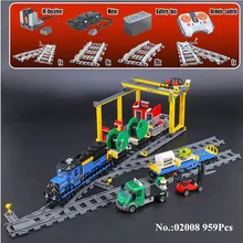 IN STOCK H&HXY 02008 The Cargo Train Set 959Pcs City Series Building Blocks Bricks Educational Toy Children Christmas Gift lepin