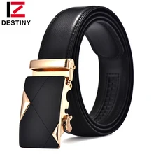 DESTINO famosa marca hombres correa de cuero genuina correa de hebilla automática masculina de la boda diseñador de jeans de lujo ceinture homme rojo marrón