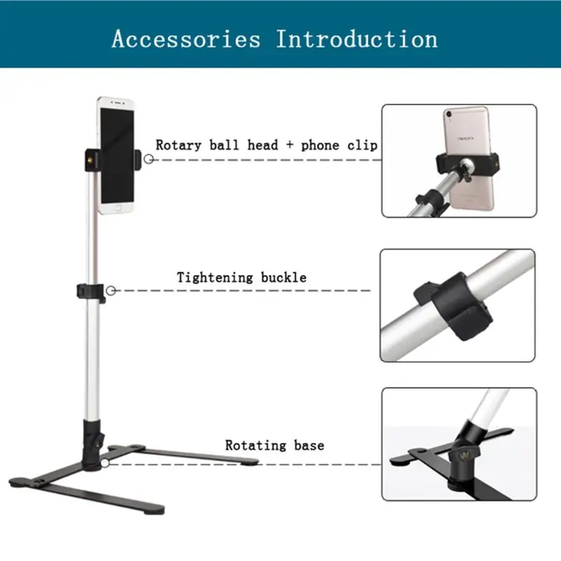 Регулируемый Настольный мини-монопод с зажимом для телефона