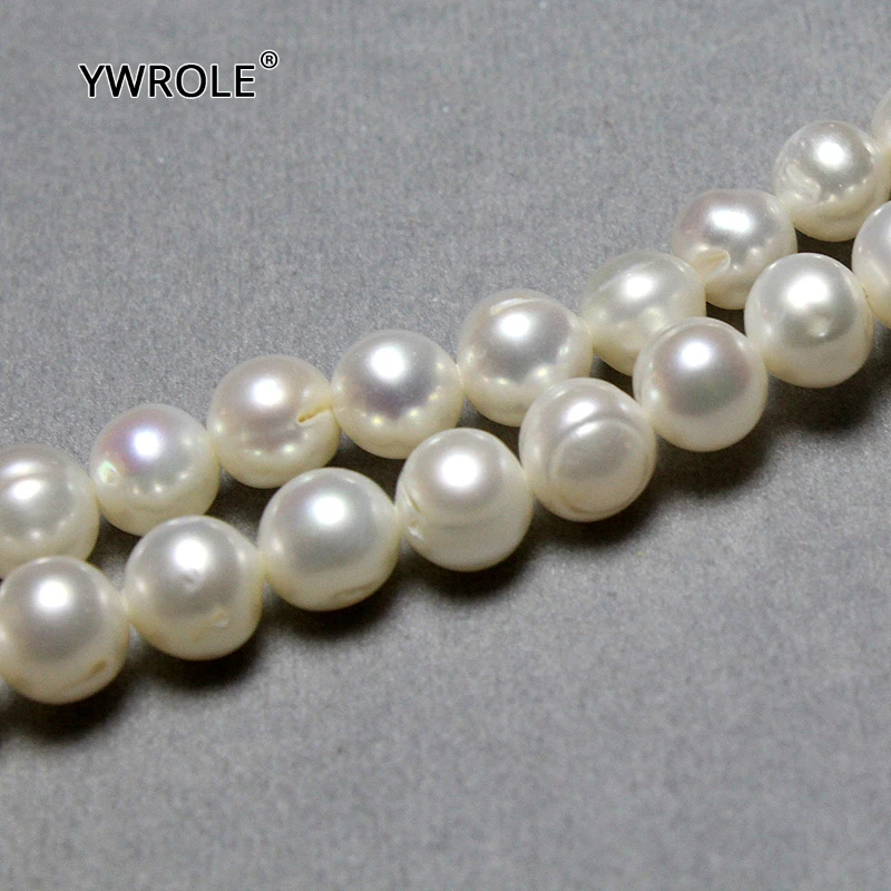 

Wholesale 100% Natural Freshwater Pearls Beads For Jewelry Making DIY Bracelet Necklace For Women Size About 7-8 mm Strand 14''