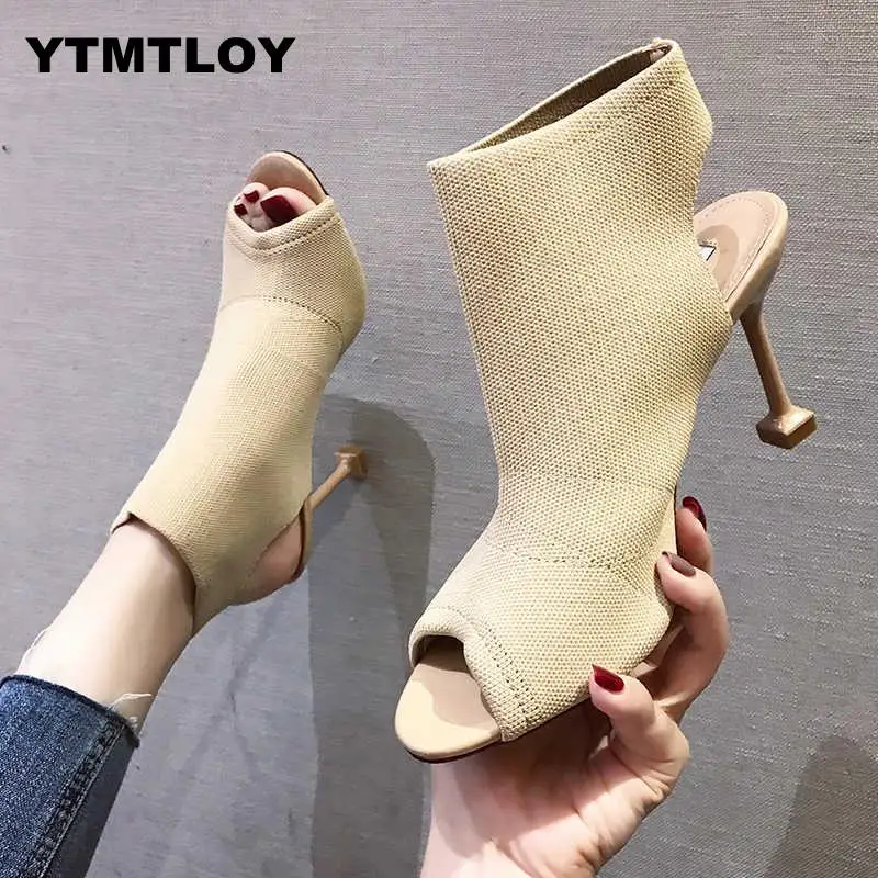 

2019 Sexy Gladiator High Heels 10CM Women Pumps Wedding Dress Shoes Woman Valentine Stiletto Zapatillas Mujer Peep Toe
