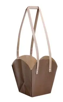 10pcs Kraft Paper Bag Waterproof Flower Arrangment Packing Bags With Paper Rope Customize Bonsai package plant pot carrier 