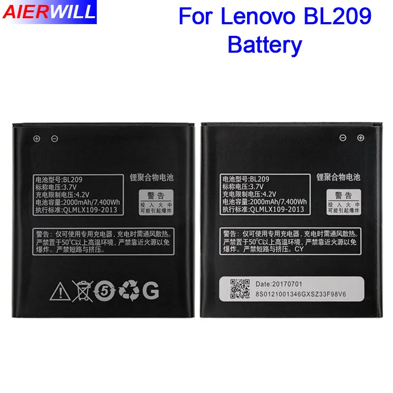 

BL209 Battery For lenovo A706 A788T A820E A760 A516 A378T A398T Mobile Phone Batterie Bateria Batterij Accumulator 2000mAh
