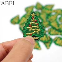 Buy 10pcs/lot Embroidered Mini Christmas Xmas Tree Patches Iron On Appliqued Clothing Stickers Handmade Patchwork For Hats Shoes Online - Image 2