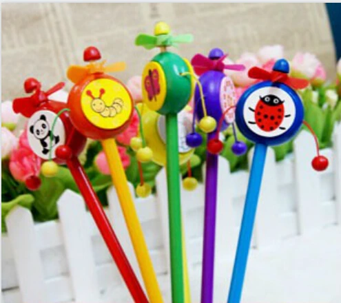 

Free shipping 10pcs/lot Korea stationery pencil wholesale stationery pencil sweet students wood rattle-drum pencil