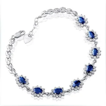 

Qi Xuan_Fashion Jewelry_Free Shipping Dark Blue Stone Luxury Woman Bracelets_S925 Solid Silver Bracelets_Factory Directly Sales