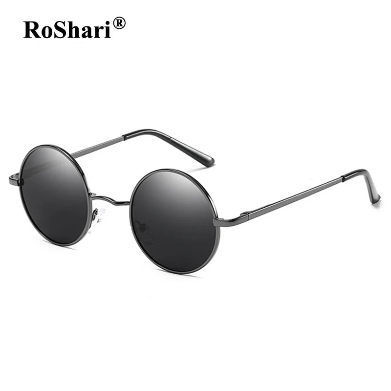 

RoShari Vintage Steampunk polarized sunglasses women brand designer men sunglass Round Sun glasses men gafas de sol mujer 801