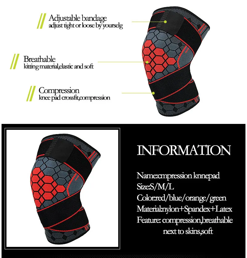 Бандаж для поддержки колена, эластичный бинт, защита, турмалиновая повязка на колено, наколенники, рукав, кепка, защита коленной чашечки, волейбол, баскетбол