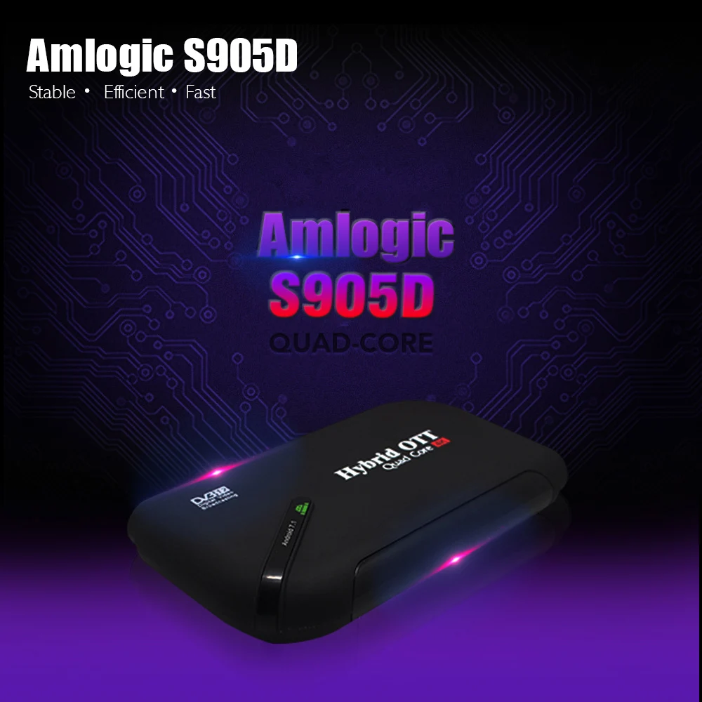 Android 7,1 OS с DVB T2 Amlogic S905D четырехъядерный ТВ приставка поддержка 4K H.265 wifi YouTube 1080P смарт-приставка