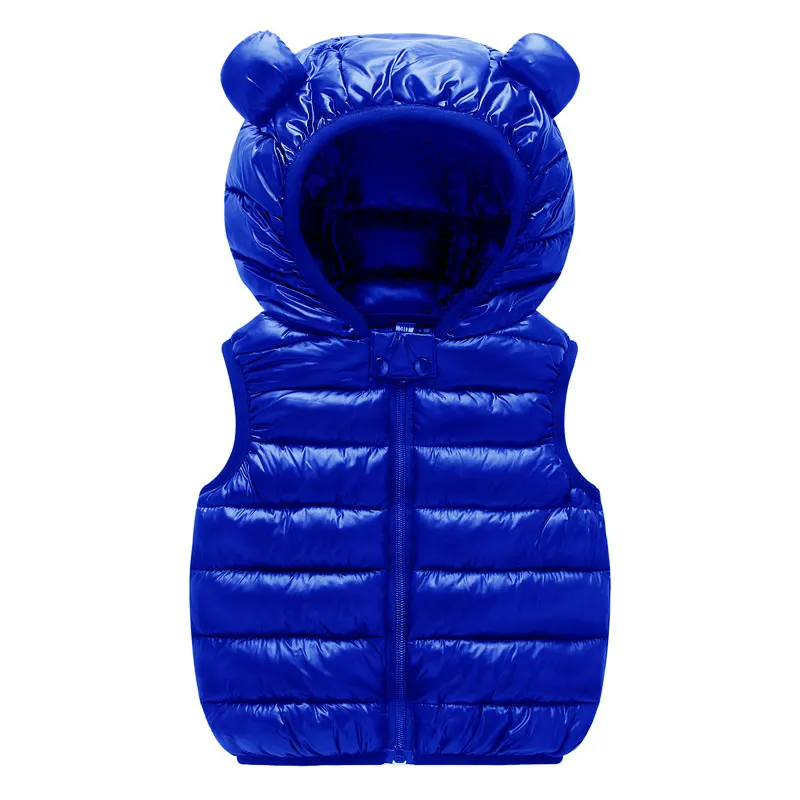 Жилет для мальчиков детская зимняя одежда для маленьких девочек детские куртки Теплый жилет для малышей - Цвет: Синий