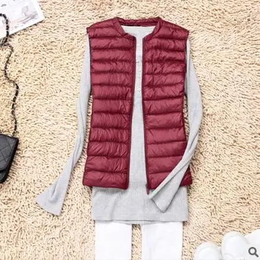 Chalecos Para Mujer жилет женский Chaleco Mujer Gilet Sans Manche Femme куртка без рукавов Colete Feminino Kamizelka damsk Doudoune - Цвет: wine red