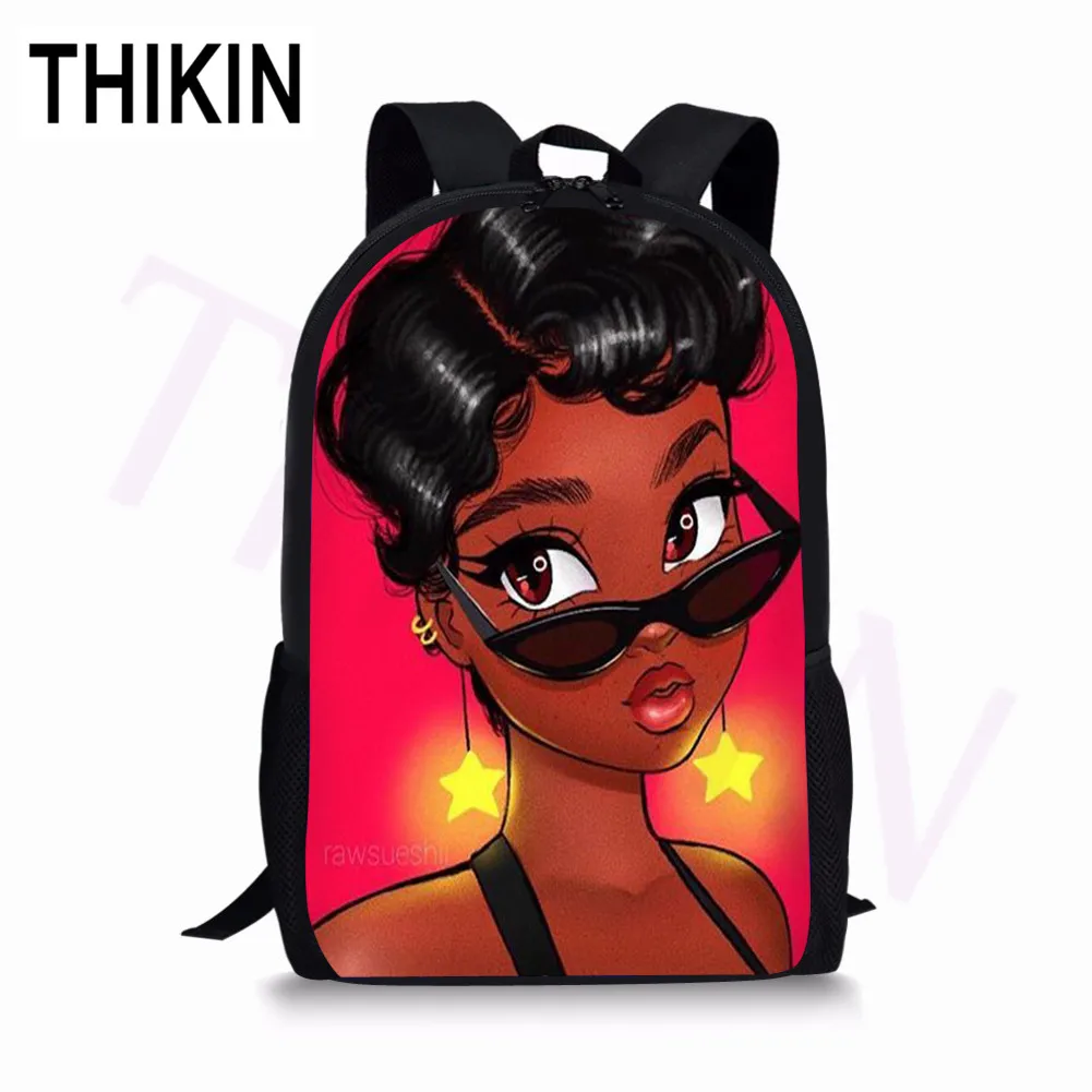 THIKIN афро Америка черное искусство девочки дети школьные сумки Back Pack учители, доктора, медсестры детские школьные сумки молодежный рюкзак - Color: as picture