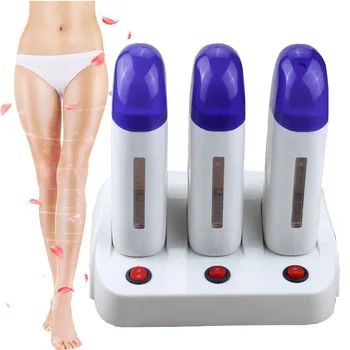 

Electric 3*100ml Cartridge Wax Heater Waxing Pot Warmer Roll-On Depilatory Epilator Machine For Professional Body Hair Removal