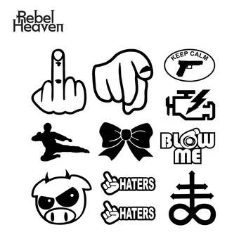 

Rebel Heaven Car Sticker JDM Decorative Window Check Engine Light Haters Blow Me Turbo KARATE KICK Car Assessoires