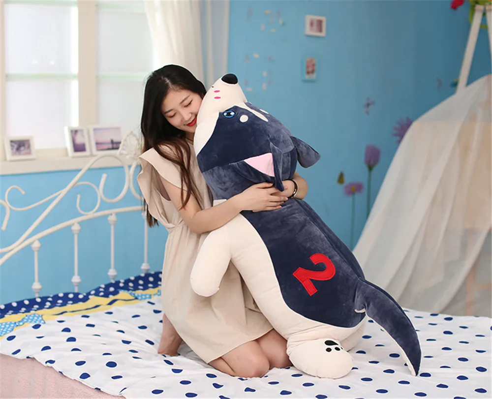 New Lovely Large Soft Animal Husky Dog Plush Toy Stuffed Lying Dog Doll Pillow Gift for Kids 50cm 70cm 90cm 120cm11