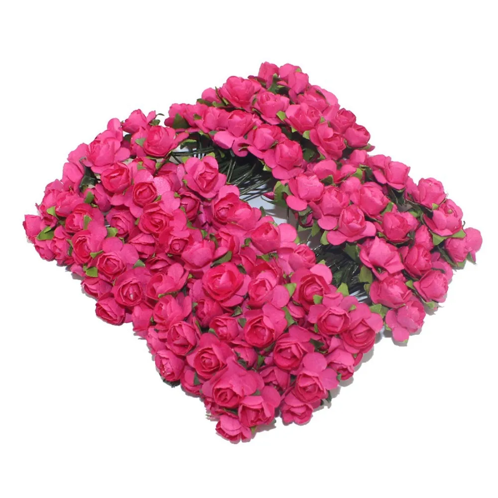 CCINEE 144 шт один лот 1 см голова многоцветные искусственные Бумажные цветы розы используются для декоративного подарка