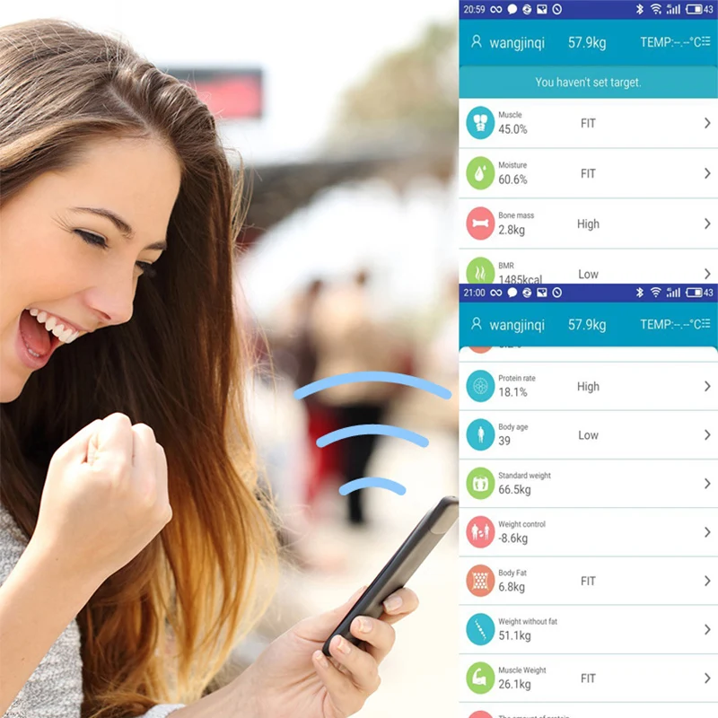 ICOMON i9 цифровые весы для ванной комнаты электронные измерения веса человека bmi