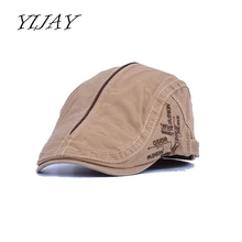 YIJAY Новинка весна лето Стиль хлопоковый берет кепки для мужчин и женщин модная плоская кепка буквы Кепка с металлической буквой visora Солнцезащитная шляпа 6 цветов