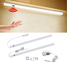 Светодиодная подсветка под шкаф ручная развертка Сенсор светодиодный ночник 12V ручной волны светодиодный бар Кухня светильник для дома шкаф для спальни Лестницы