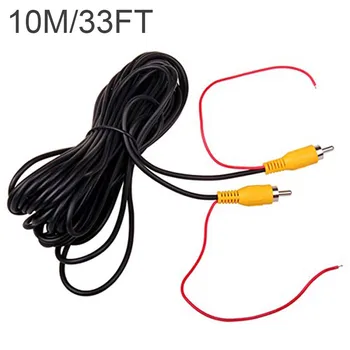 

Car RCA CAR Reverse REVERSING Rear View Parking Camera Video Cable With Detection Wire Reverse Red Trigger Lead (10 Meters 32FT)
