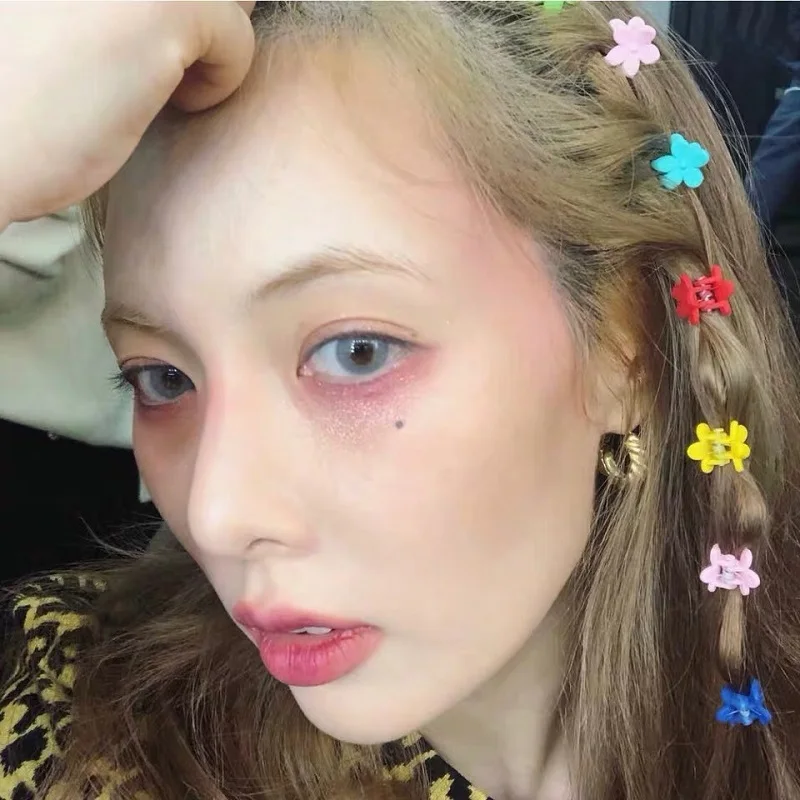 

12Pcs/lot YY JULY Korean Fashion Hair Claw Cute Candy Color Flower Hair Clips for Women/girls DIY Hair Accessories Wholesale