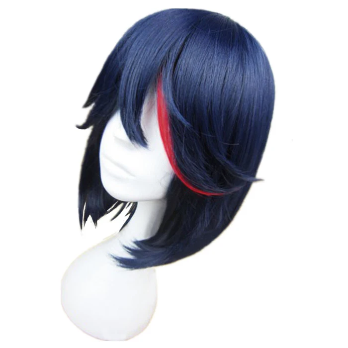 High Quality Anime KILL la KILL Matoi Ryuko Short Blue With Red Heat Resistant Hair Cosplay Costume