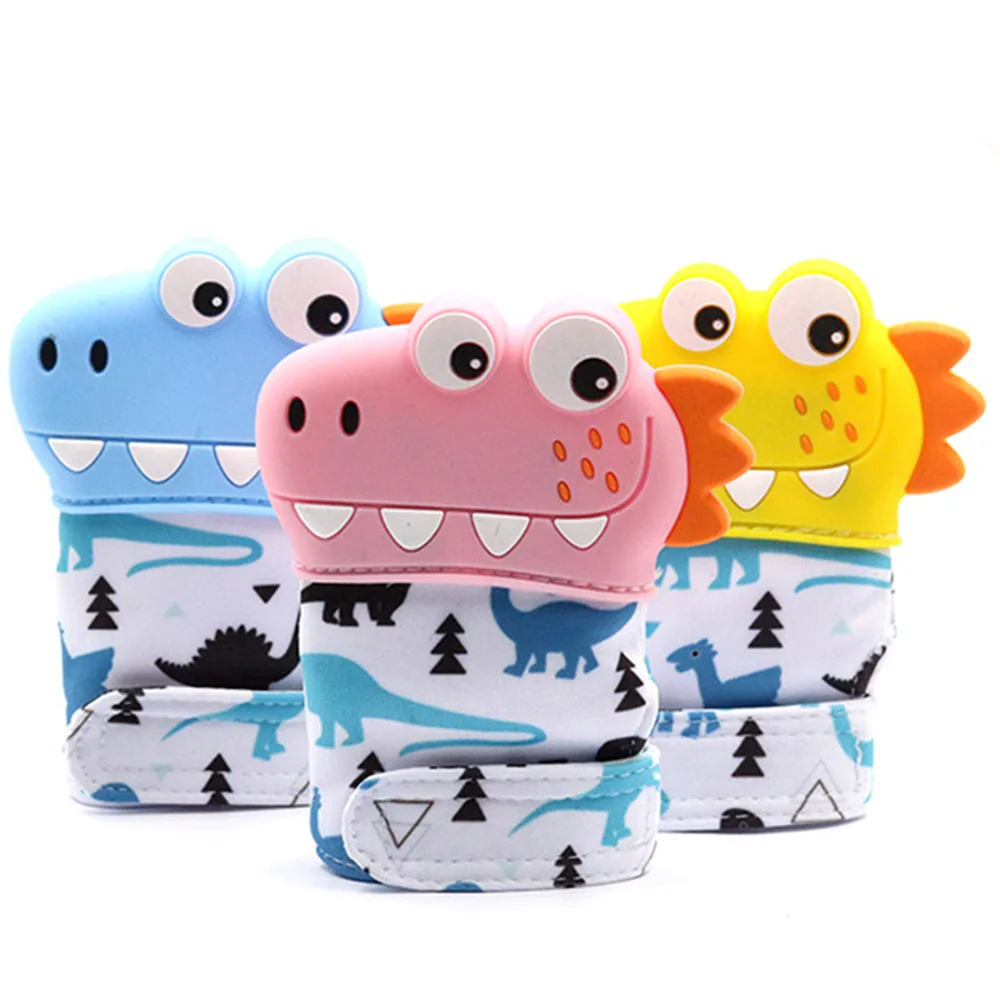

Baby Teethers Dental Care Teething Gloves Child Sucking Fingers Thumb Cartoon Sound Silicone Toy Nursing Teether Mittens Newborn