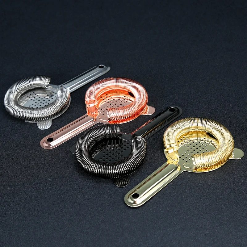 

Free Shipping Stainless Steel Bar Strainer Hawthorne Strainer Barware Cocktail Strainer with 2 Stabilizing Prongs