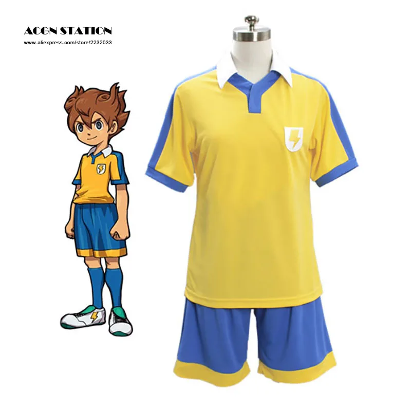Пользовательские новые Inazuma Eleven Raimon школьная золотой Футбол костюм для косплея