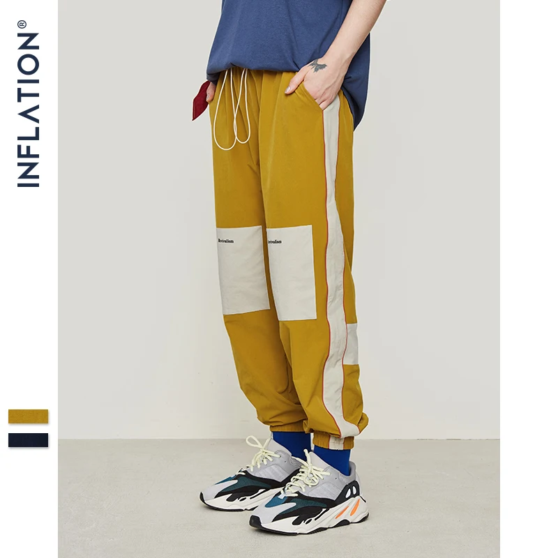 INFLATION Men Sportswear Pants Casual Elastic Vintage Mens Track Pants Loose Fit Sweatpants Drawstring Summer Trousers 9334S INFLATION Men Sportswear Pants Casual Elastic Vintage Mens Track Pants Loose Fit Sweatpants Drawstring Summer Trousers 9334S