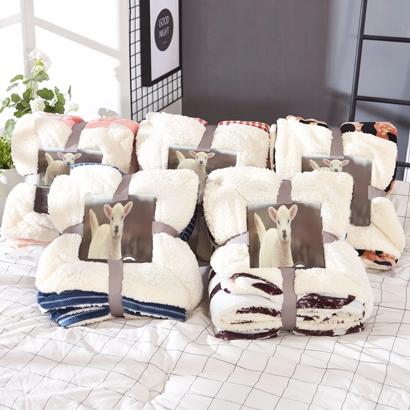 سميكة المرجان الصوف الناعمة الدافئة بطانية رمي ل استراحة الغداء المنزل كنبة مكتب البطانيات التلفزيون سيارة طائرة السفر الفانيلا الدافئة رم...