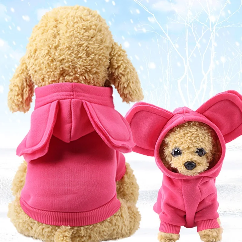 Одежда для собак Зима куртка для домашних животных хлопок теплый Камуфляжный жилет для маленьких собак Щенок пальто французский одежда для бульдога костюм с котом комбинезоны одежда для собак зимние комбинезоны - Цвет: Розовый