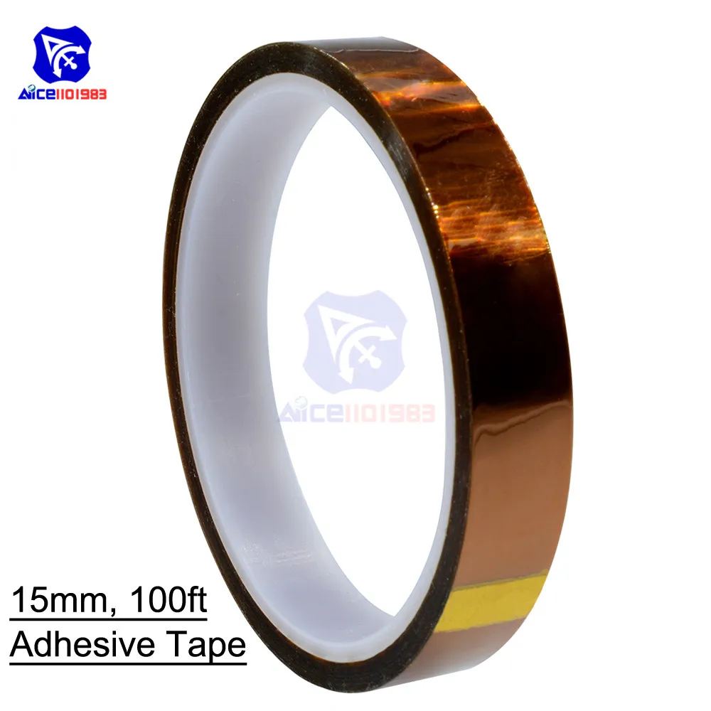 

15mm 30m 100ft Self-Adhesive Tape High Temperature Heat Resistant Polyimide Tape 260-300 Degrees Celsius
