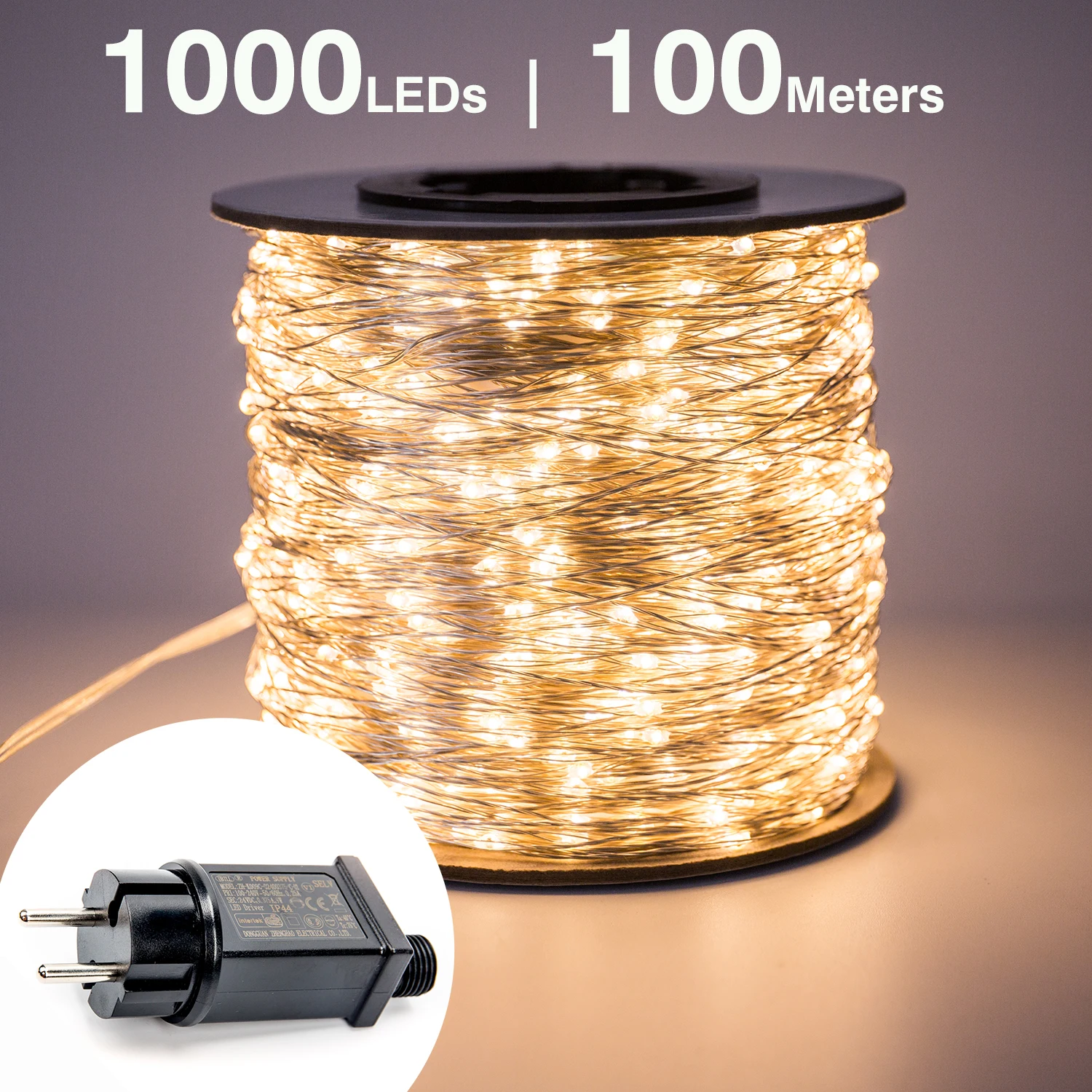 2 Packs Solar String Lights,33Ft 100LEDs IP65 Waterproof Decorative Copper Wire String Lights for Party,Garden,Wedding,Christmas