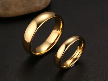 

Top Quality Tungsten Steel Simple Gold Ring Women Men Couple Lover Wedding Engagement Rings Fashion Jewelry