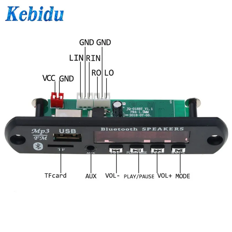 Беспроводная плата аудио декодера Kebidu Bluetooth 4 1 светодиодный MP3 декодер модуль mp3
