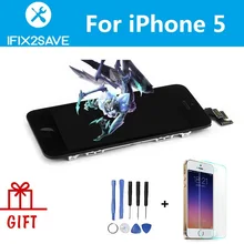For iPhone 5 LCD Display Touch Screen Digitizer full replacement with small part Front Camera+Frame+Home Button+Speaker Assembly