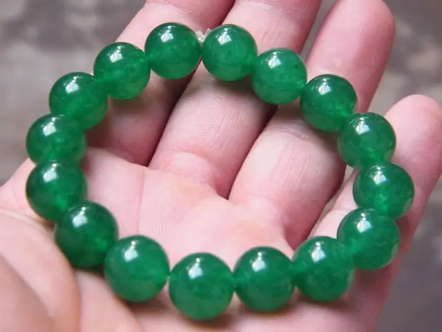 Natural green jade bead bracelet with 12 mm emerald jewelry accessories
