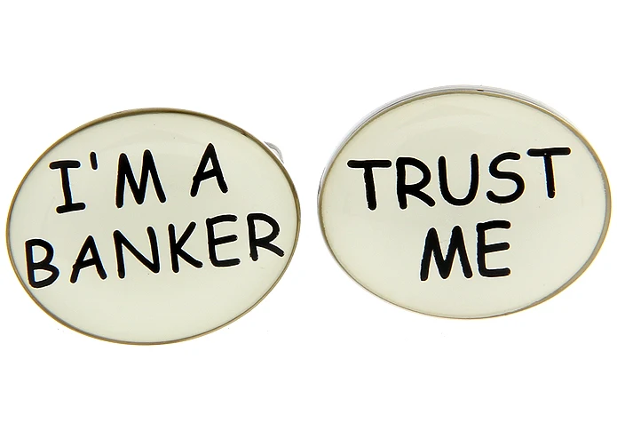Новинка редкие I'M A BANKER TRUST ME буквы овальной формы запонки мужские свадебные