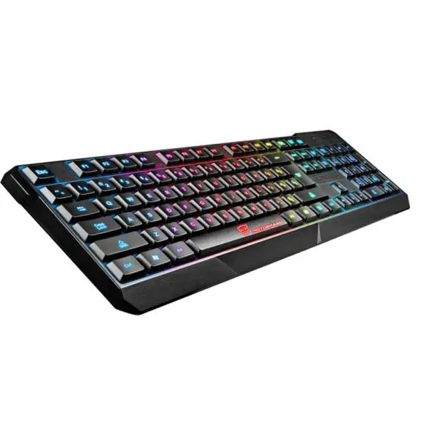 

Gaming Russian Keyboard Retro Round Glowing Keycap Metal Panel Backlit USB Wired Metal Panel Illuminated Waterproof Board