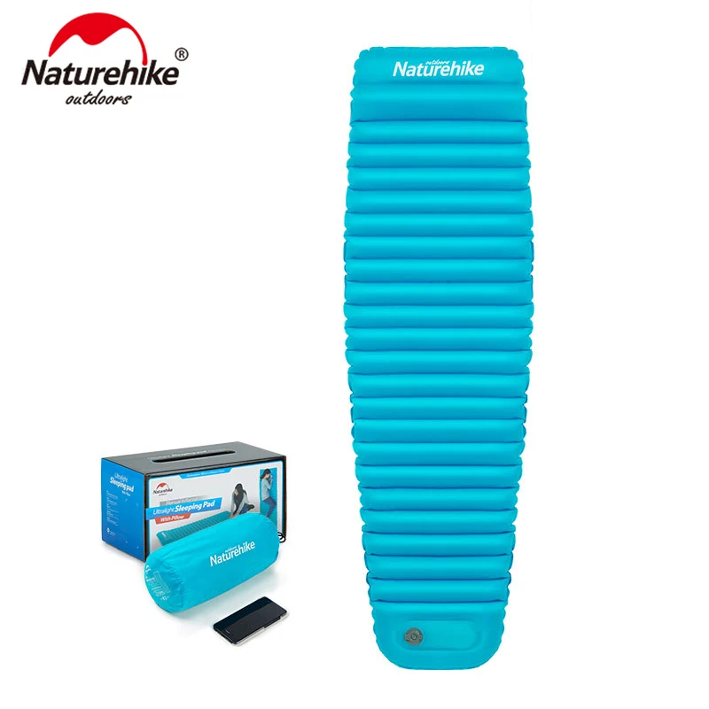 Naturehike في الهواء الطلق دفع نفخ التخييم حصيرة خيمة في الهواء الطلق للماء وسادة النوم نزهة للطي مومياء فراش NH18Q002-D