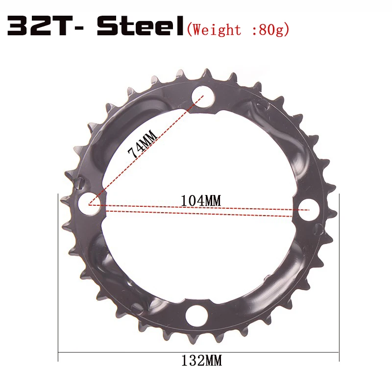 104BCD 22/24/32/42/44T Mountain Bicycle Chainwheel MTB bike crankset Aluminum Narrow Wide Chainring BCD 104